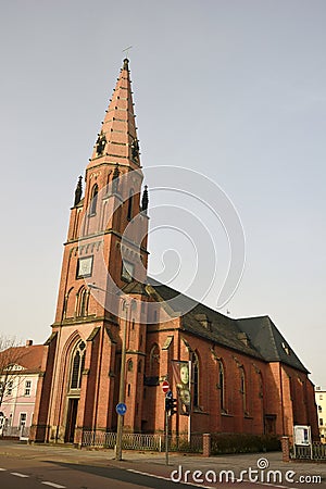 Catholic church of St. Peter and Paul in Dessau-Rosslau. Editorial Stock Photo